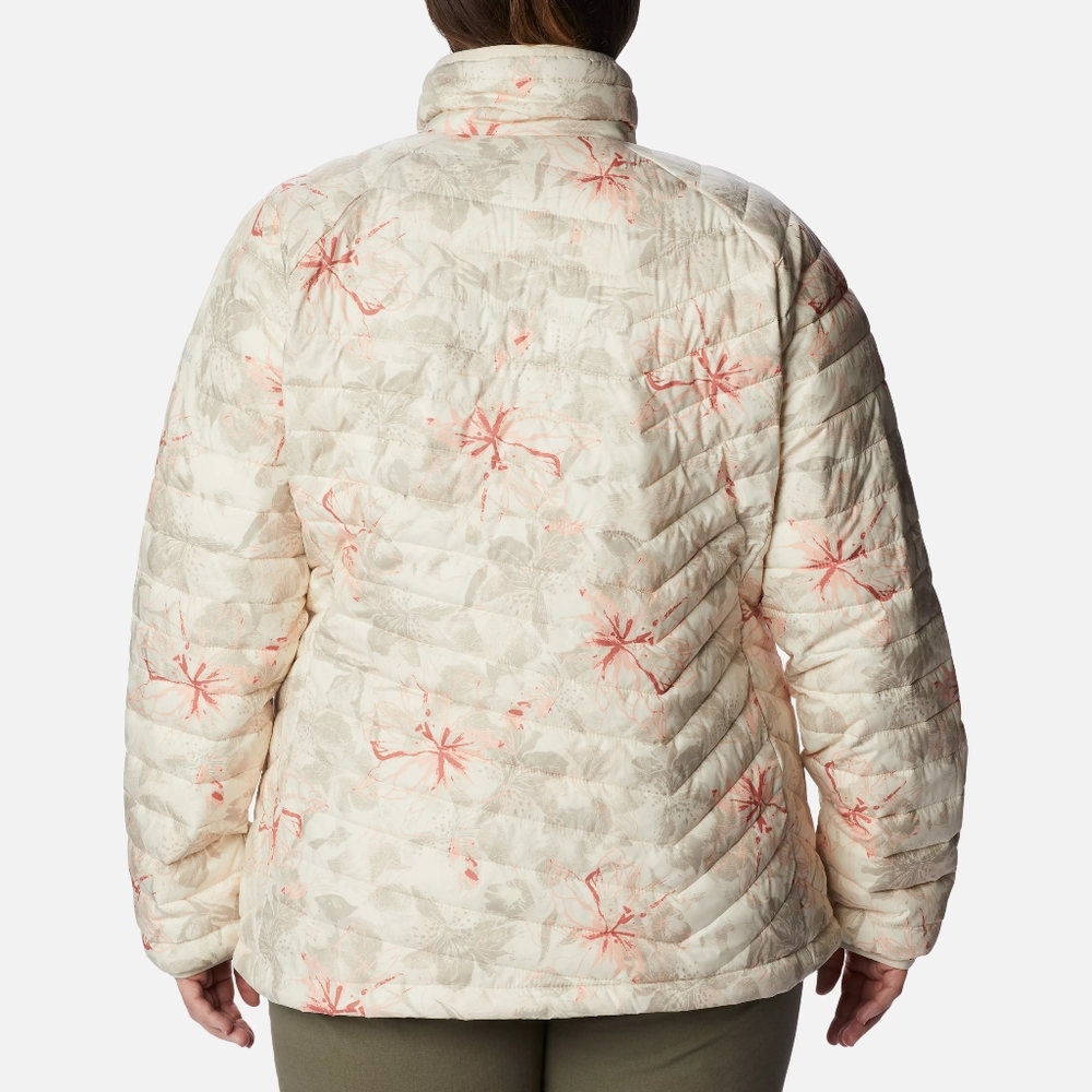 NWT Columbia Chalk Aurelian Print Powder Lite Omni-Heat Puffer Jacket 2X - Picture 4 of 7